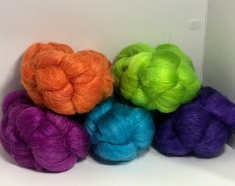 Spinning Fiber Merino SW/Bombyx/Mohair 70/15/15 - 5oz - Hippie K Aye