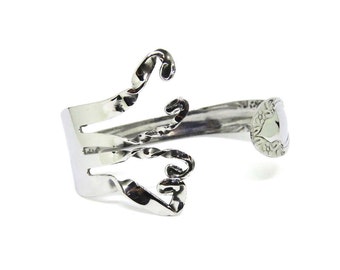 Fork Bracelet, Stainless Steel Cuff, Women, Men, Mirror Finish, BLB 37,