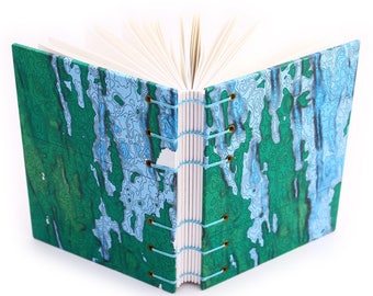 Underwater Volcano Journal, made with a scientific map - handmade by Ruth Bleakley - 160 page Unlined Journal
