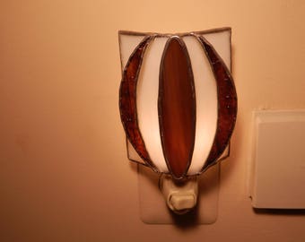 Night Light- Brown Stained Glass