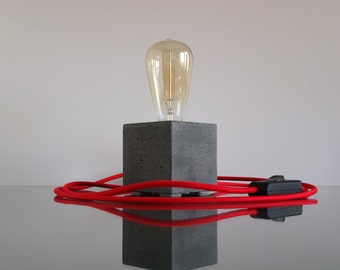 Dark grey concrete table lamp , Table lamp, Desk lamp, Modern Lamp, Industrial lamp, Concrete Lamp, Concrete table lamp, Edison lamp