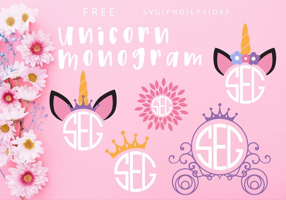 Download FREE SVG & PNG Link Unicorn Monogram Cut Files svg png