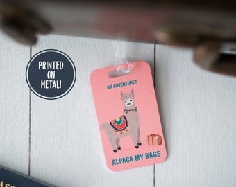 Travel Gifts for Sister - Cute Llama Gift - Luggage Tag - Alpaca - Long Distance Gift - Pun - Travel Gifts for Mom - Funny Llama Gift