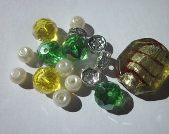 18 glasses and 6-20 mm (BA22) rhinestone rondelle spacer beads