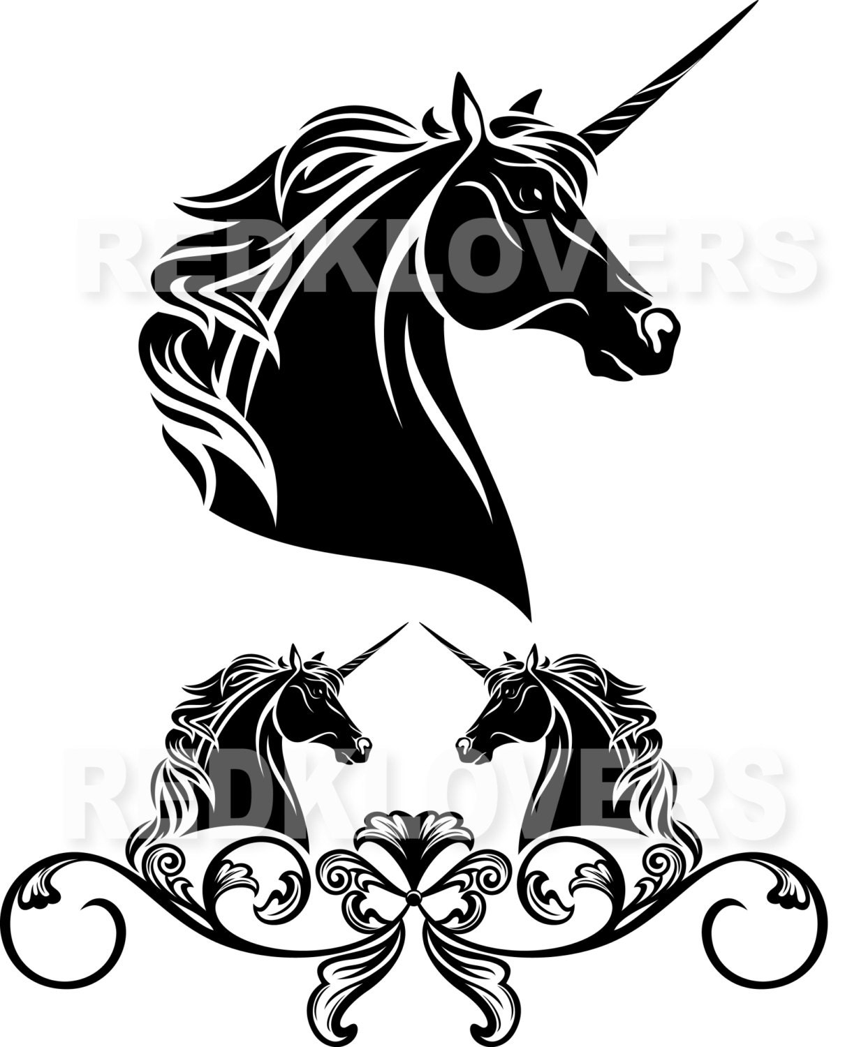 Download SVG DXF unicorn head horse Digital Download files svg ai