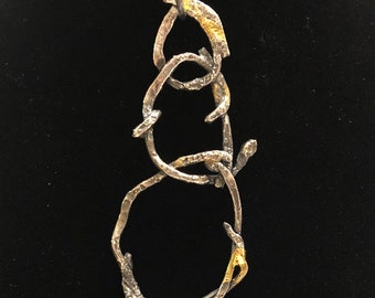 gorgeous sterling silver with 24ct.gold fused to silver