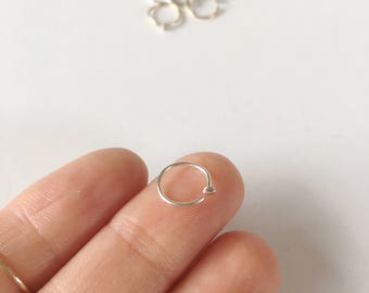 Nail Nose Ring Hoop, Thin Gold Nose Hoop Ring, 20 Gauge Nose Hoop Ring, Nose Hoop, Nose Ring Gold 20g, 20g Open Gold Nose Hoop