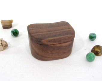 Black Walnut Wood Box, engagement ring box, proposal box, guitar pick box, ring bearer box, groom gift, wood anniversary, jewelry box