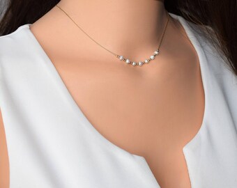 Pearl Dainty Necklace, Gold Pearl Necklace, 14K Gold Filled Necklace, Pearl Gold Necklace, Layering Gold Necklace, Minimalist Gold Necklace