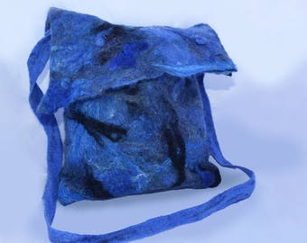 Felted Blue Textured Purse