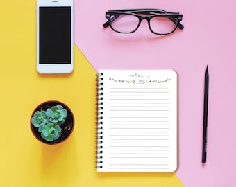 Notepad | A6 | Flower design | ring bound | glued | Notes | To do list