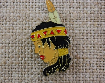 Native American Indian Head - Enamel Pin by American Gag Bag Inc. - Vintage Novelty Pin c. 1980s