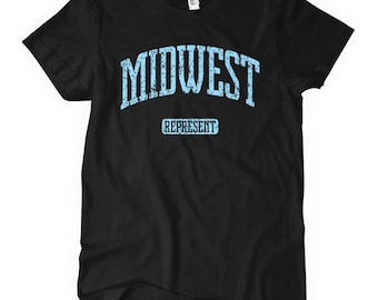 Women's Midwest Represent T-shirt - S M L XL 2x - Ladies' Midwest Tee - 4 Colors