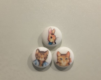 Set of 3 Beatrix Potter buttons (LAST ONES LEFT).