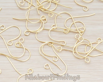 ERG650-MG // Matte Gold Plated French Earwire, 20 Pc