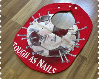Soccer Baby Bib, Recycled T-Shirt Baby Bib, Baby Shower Baby Boy Gift, Sports Baby, Tough As Nails, Soccer Ball