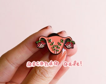 SECONDS Uterus Enamel Pin Feminist Enamel Pin- Blooming Uterus Feminist Gift Cuterus Women' Rights Reproductive Rights Girl Power Art