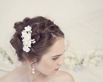 Silk Bridal Headpiece, Bridal Hair Flower Comb, Wedding Hairpiece, Wedding Flower Hair Comb, Bridal Hair Accessory, Wedding Hair Accessories