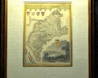 Northern England Map Frame and Matted