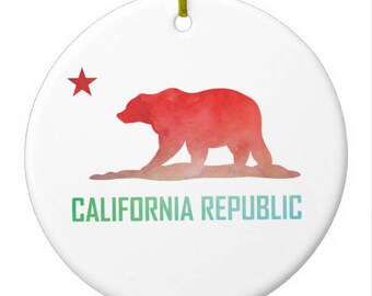 California Flag Christmas Ornament