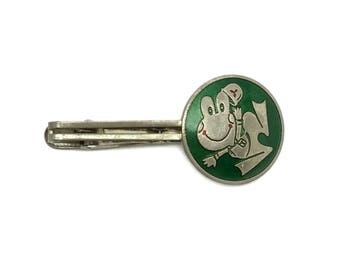 Pince à cravate Mitsubishi - années 1980 Japon vintage - le 50e anniversaire de la société japonaise fondateur - vert grenouille