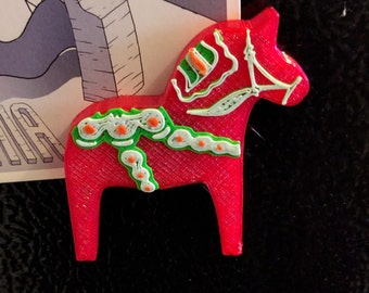 Swedish Dala Horse Magnet - 3D Printed