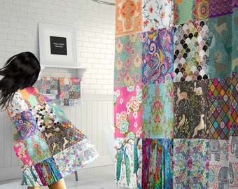 Boho Chic Shower Curtain , Bath Mat, Bath Towels
