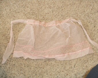 Vintage Pink Sheer Apron