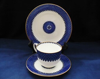 C 1900 Wedgwood Blue & White Trio - Patt No Y6401 - Antique Wedgwood Trio