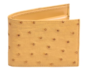 Ostrich leather wallet Yellow by Beretti
