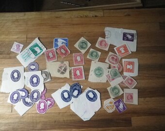 stamps from stamped envelopes and wrappers