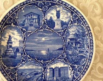 Antique Rowland and Marbellus Co. San Francisco Blue Transfer Ware Plate