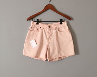 blush pink denim shorts // 90s high waisted shorts