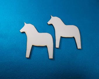 Dala Horse, Wood, 2 pcs (10-0028B)