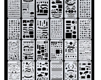 24 opsommingsteken Journal Stencil opsommingsteken Journal Planner Stencils organisator per Planner maandelijkse notitieboekje A5 Notebooks Scrapbook