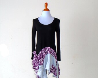 SIZE S-M ~ Sweetheart Gypsy Frock ~ dress gypsy lagenlook handmade upcycled clothing boho chic hippie wearable art