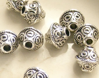 Antique Silver Bicone Beads 7x6mm (16pcs) MW-P1216
