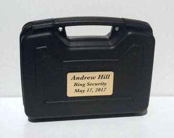 Ring Bearer Briefcase, Ring Bearer Gift, Ring Bearer Case, Ring Security, Wedding, Engraved Gift, Gold Plate