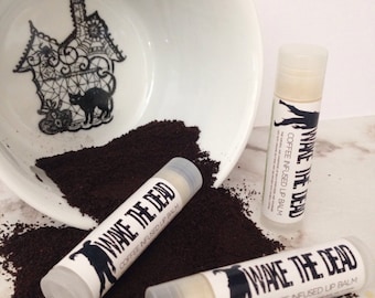 Coffee Lip Balm - White Elephant Gift Ideas - Stocking Stuffers for Adults - Zombie Lip Balm - Office Christmas Gifts - Natural Lip Balm
