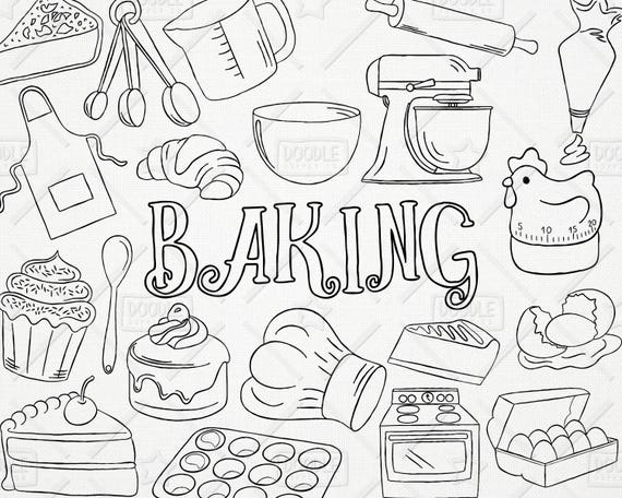 Download Doodle Baking Vector Pack Kitchen Clipart Pastry Clipart