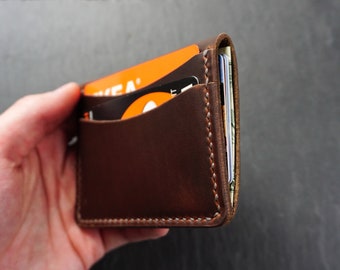 Horween Leather Wallet, Slim Leather Card Wallet