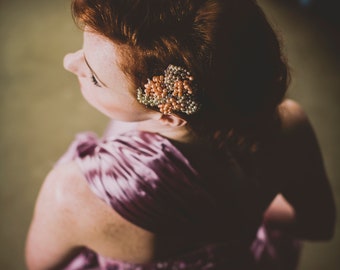 Peach and cream pearl head piece