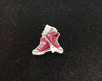 5pc. Pink Converse and Tiara resin Planar Flatbacks