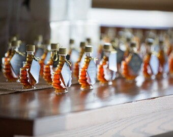 1 case (48) - 50 ml Glass Maple Leafs - 1.7 oz - Pure Vermont Maple Syrup in each Leaf