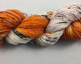hand dyed sock yarn, speckle yarn, SPELLBINDER, superwash merino wool and nylon, 4 ply
