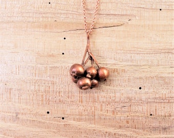Electroformed Real Berry Copper Necklace P16