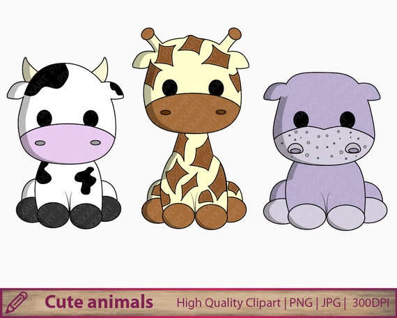 Cow clipart cute animals clip art baby giraffe hippo (570 x 456 Pixel)