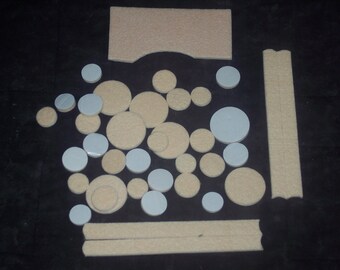 Self-stick felt pads,de-stash, assorted rounds and pieces,38 pcs total,furniture leg pads,crafts