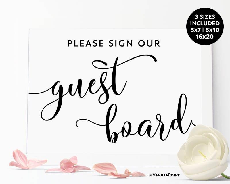 Please Sign Our Guest Board Printable Wedding Guest Board