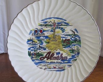 Vintage Alaska Souvenir Plate